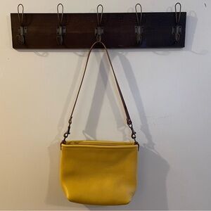 Go Forth Goods Mustard Yellow Leather Mini Tote Bag